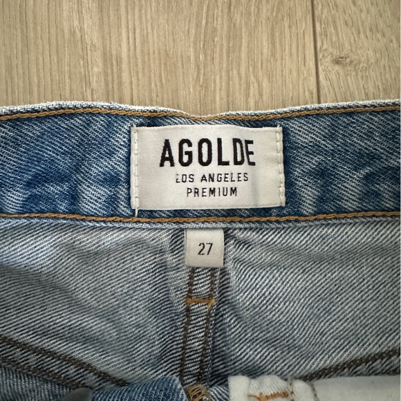 AGOLDE Parker Vintage Cut Off Shorts in Caution - Picture 6 of 6